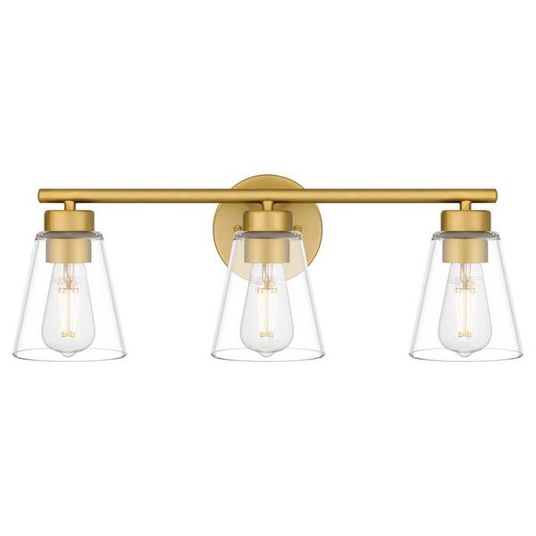 Hampton Bay Eastburn 22 in. 3-Light Gold Vanity Light with Clear Glass Shades