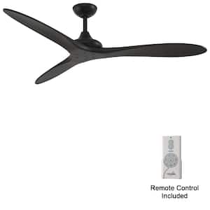 Vapor 60 in. Indoor Black Propeller Ceiling Fan with Remote Included