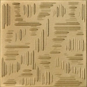 Country Wheat Light Brass 1.6 ft. x 1.6 ft. Decorative Foam Glue Up Ceiling Tile (21.6 sq. ft./case)