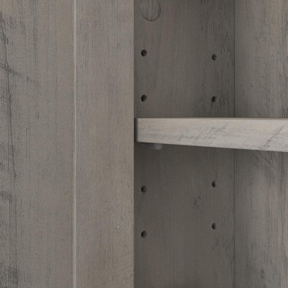 Driftwood Gray Laminated Wood Bathroom Medicine Cabinet with Mirror