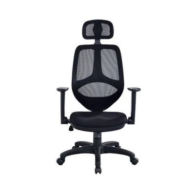 Black Fabric Game Chair with Adjustable Height