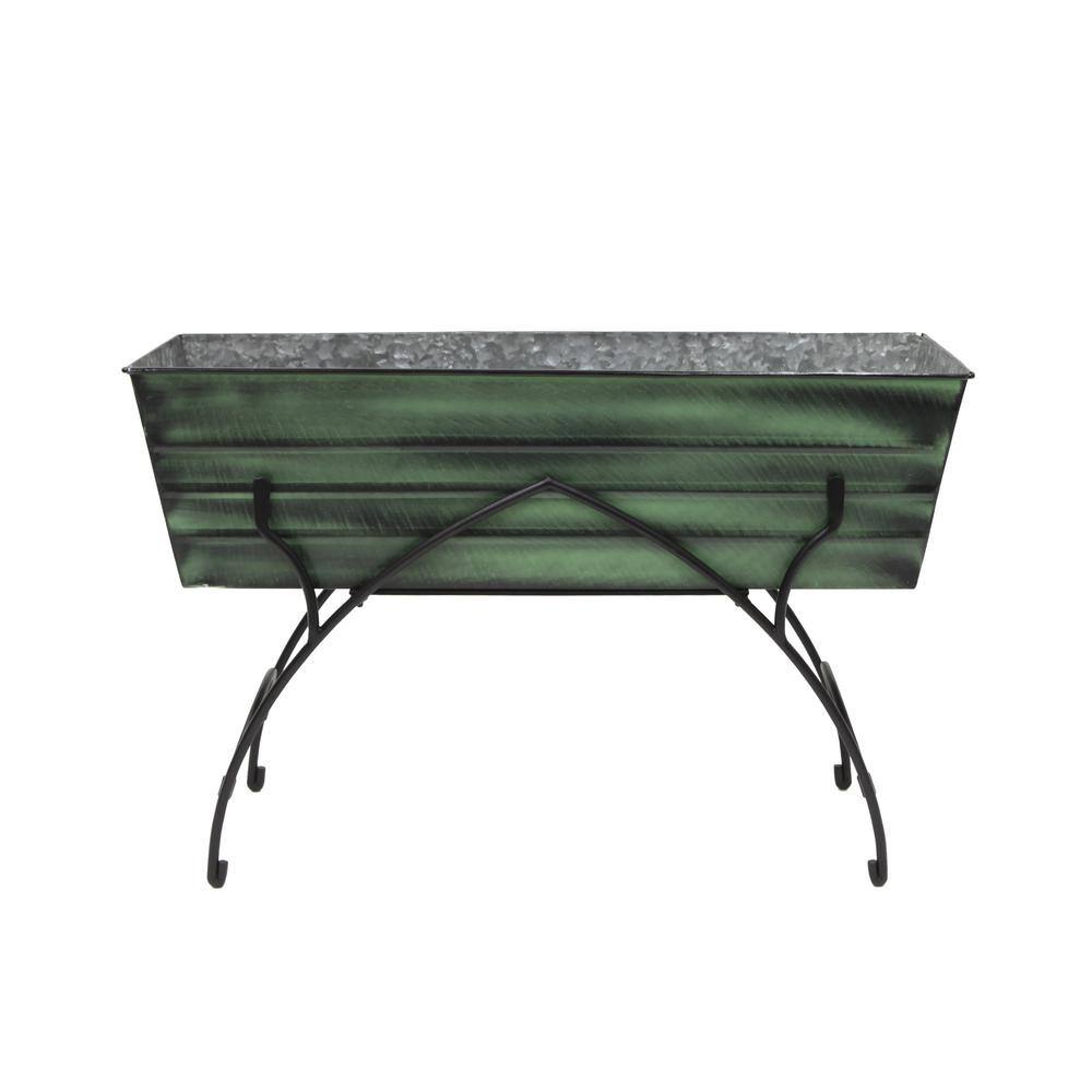 Large Green Galvanized Steel Indoor Outdoor Flower Box
