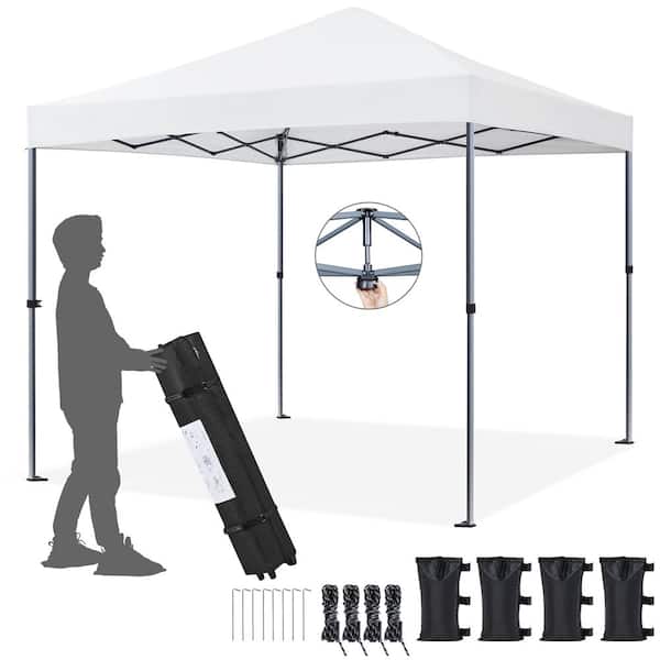 Yaheetech 10 ft. x 10 ft. White Pop-Up Canopy