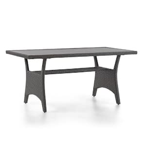 Dasan Gray Metal Rectangle Outdoor Dining Table