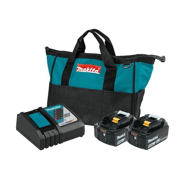Makita - 18V LXT Lithium-Ion Battery and Rapid Optimum Charger Starter Pack (5.0Ah)
