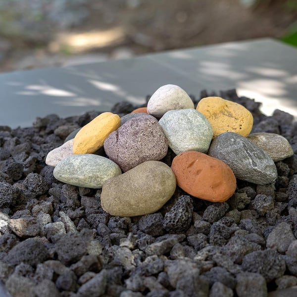 Fire Pit Essentials Ceramic Pebbles | Fireproof Ceramic Decor | River Rock, Set of 9