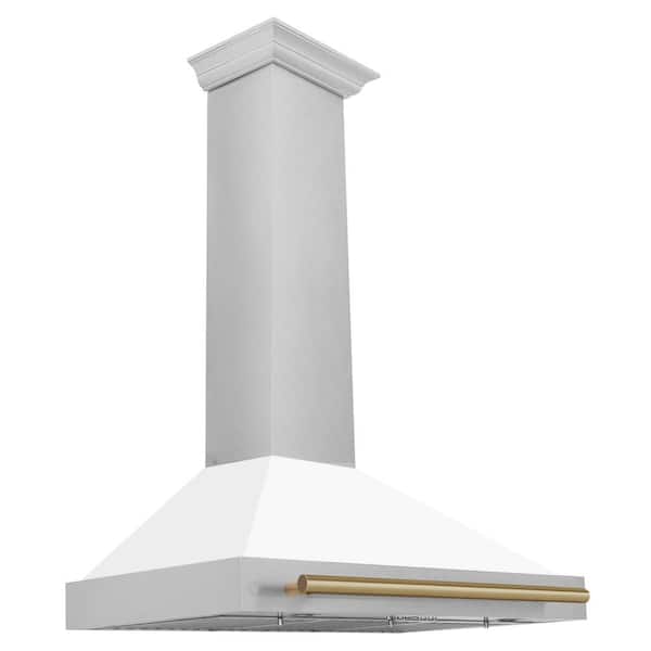 Autograph Edition 36 in. 400 CFM Ducted Vent Wall Mount Range Hood in Fingerprint Resistant Stainless & White Matte