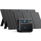 2200W Continuous/4800W Peak Output Power Station Push Button Start LiFePO4 Battery Generator + 2 x 380W Solar Panels