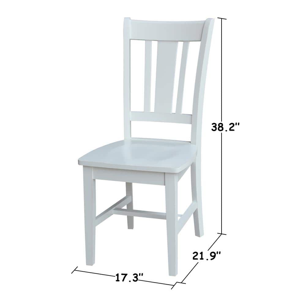 Beach White Solid Hardwood Desk with Drawer and Chair Set