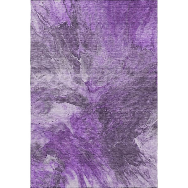 Addison Rugs Mayfield Premium Machine Washable Indoor/Outdoor Geometric AMF641 Purple 8 ft. x 10 ft. Area Rug