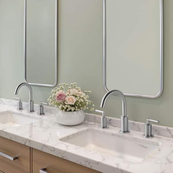 8 in. Widespread Double Handle Bathroom Faucet with 360° Swivel Spout in Brushed Nickel