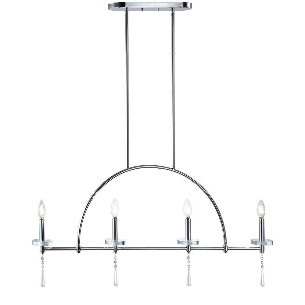 Doris Contemporary Chrome 41" LED Linear Pendant with Crystal Accents