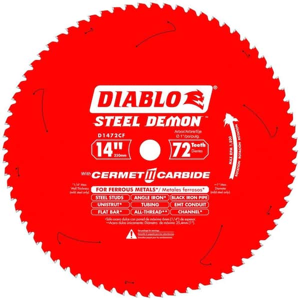 DIABLO 14in. x 72-Teeth Steel Demon Cermet II Saw Blade for Medium Metal