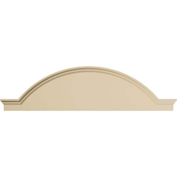 84-in W x 22-in H x 2-1/2-in P Segment Arch W/Flankers Smooth Signature Urethane Pediment, Primed Tan