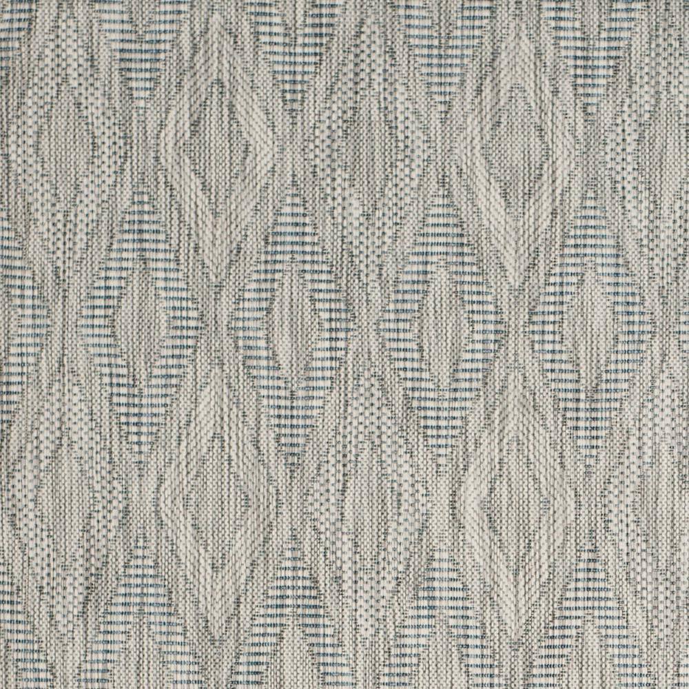 Subtle Diamond Aqua Grey 59" Synthetic Indoor/Outdoor Rug