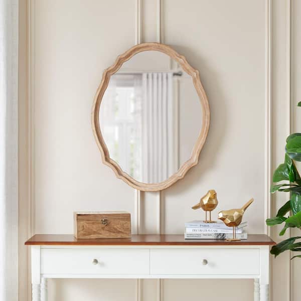 Home Decorators Collection Medium French Country Oval Natural Wood Ornate Framed Mirror (24 in. W x 29 in. H)