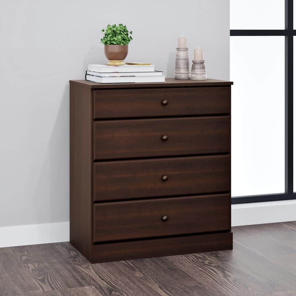 Astrid Espresso 4-Drawer Vertical Wood Dresser