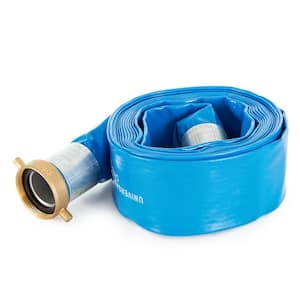 2 in. Dia 25 ft. L 70 PSI PVC Lay Flat Hose for Above Ground Pool (2-Pack)