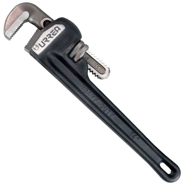 URREA 10 in. Long Industrial Steel Pipe Wrench 810UR