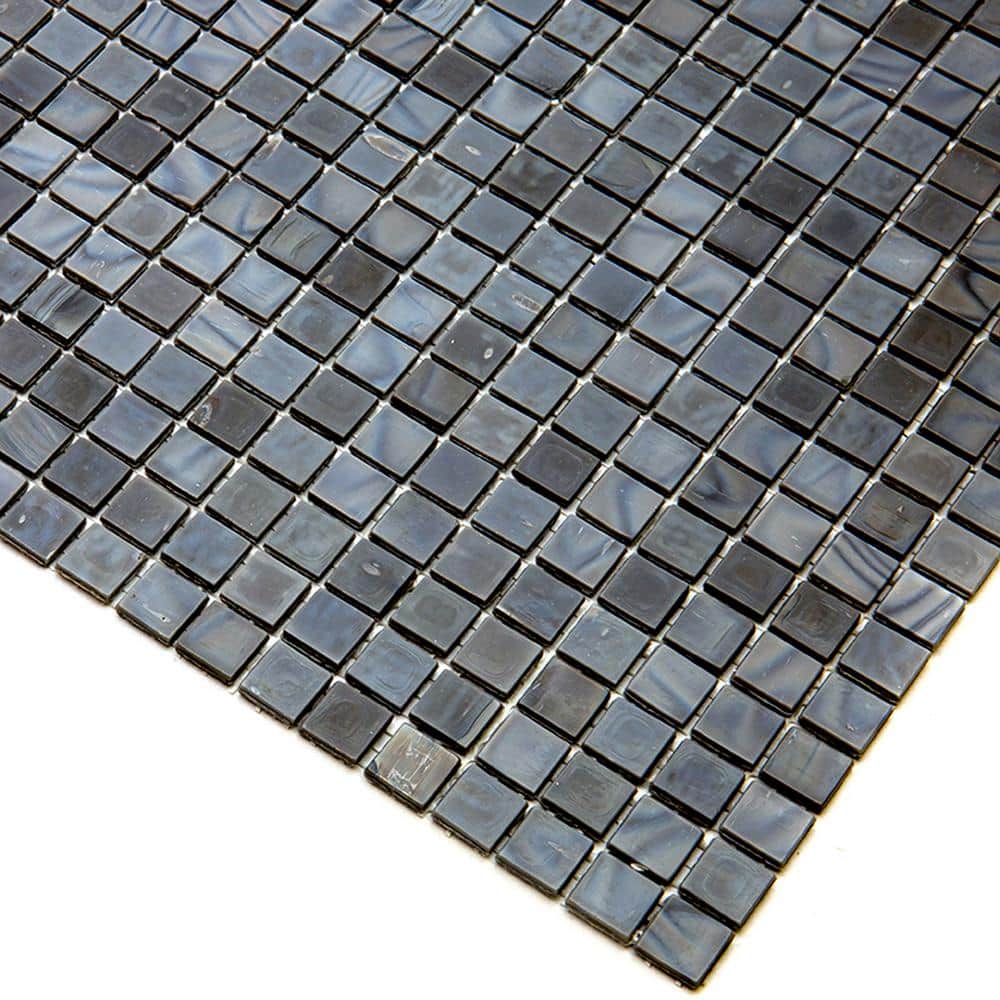 Mouse Gray Polished Glass Mosaic Wall and Floor Tile