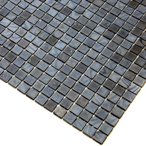 Skosh Glossy Mouse Gray 11.6 in. x 11.6 in. Glass Mosaic Wall and Floor Tile (18.69 sq. ft./case) (20-pack)