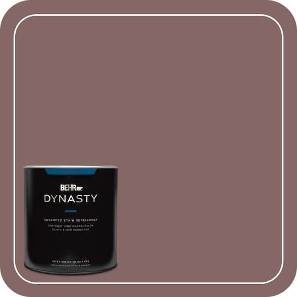 BEHR DYNASTY 1 qt. #130F-6 Brazil Nut Satin Enamel Interior Stain-Blocking Paint & Primer