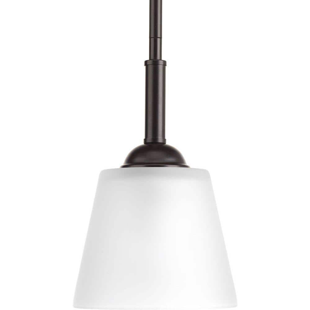 Arden Rustic Modern Mini Pendant Light in Antique Bronze with Etched Glass