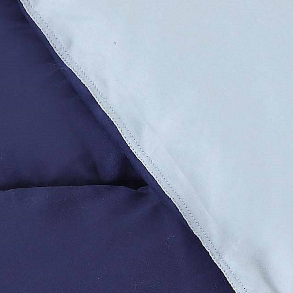 Twin Navy and Light Blue Reversible Microfiber Comforter Set