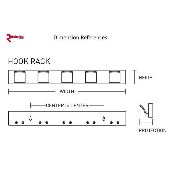 Nystrom 27-inch (686 mm) Transitional MDF Hook Rack with 4 Metal