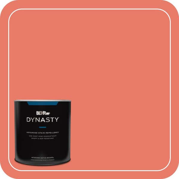 BEHR DYNASTY 1 qt. #P180-5 Watermelon Slice Satin Enamel Interior Stain-Blocking Paint and Primer