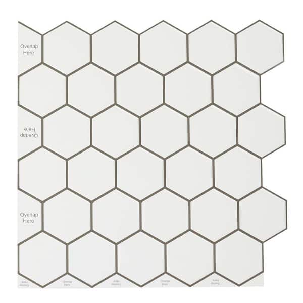 Jeedeson 11.8 in. x 11.8 in. Interlocking Mosaic Tile, Vinyl Peel and Stick Backsplash Tiles, 10-Pieces (9.7 sq. ft.)