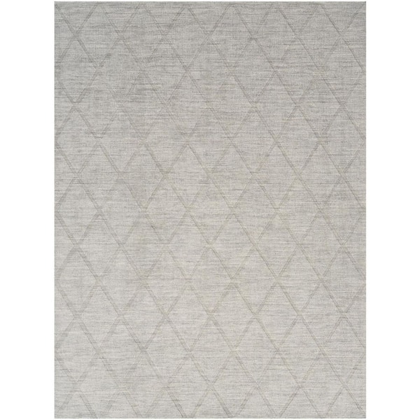 5 ft. x 7 ft. Gray Wool Geometric Area Rug