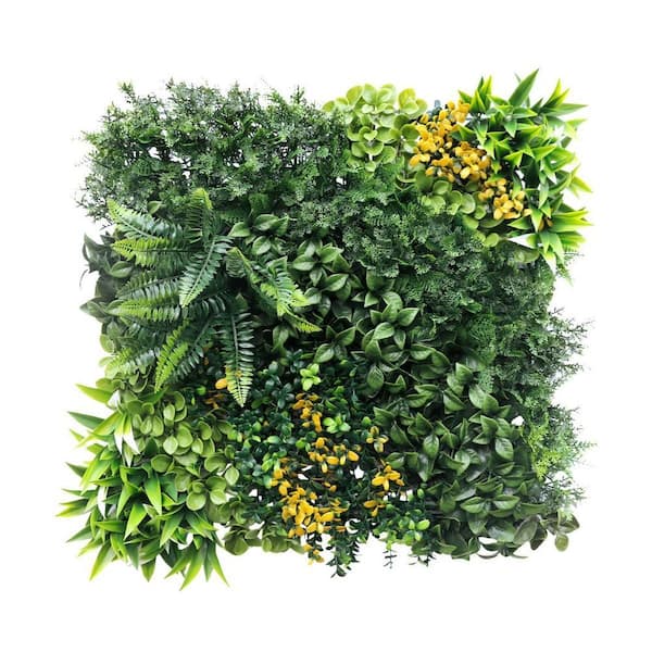 20 in. H x 20 in. W Plastic Artificial Ivy Faux Boxwood Hedge Privacy Garden Fence for Backyard Garden, 1-Pieces
