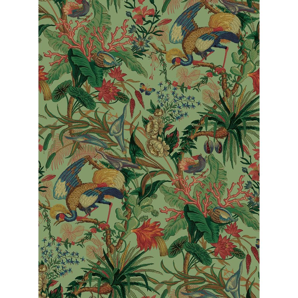 NextWall 30.75 sq. ft. Seagreen Tropical Canopy Vinyl Peel and Stick