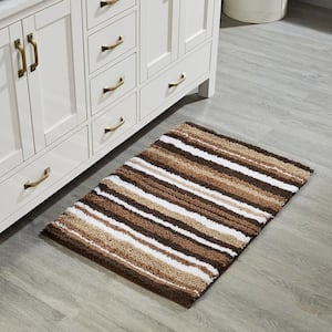 Griffie Collection 24 in. x 36 in. Brown Polyester Rectangle Bath Rug