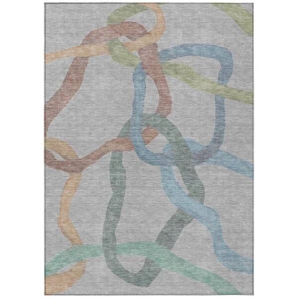 Chantille Machine Washable Indoor/Outdoor Abstract ACN2394 Gray 8 ft. x 10 ft. Area Rug