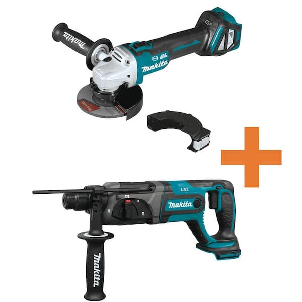 Makita 18V LXT Brushless 4-1/2 in./5 in. Cut-Off/Angle Grinder and 18V LXT 7/8 in. SDS-Plus Concrete/Masonry Roto Hammer Drill