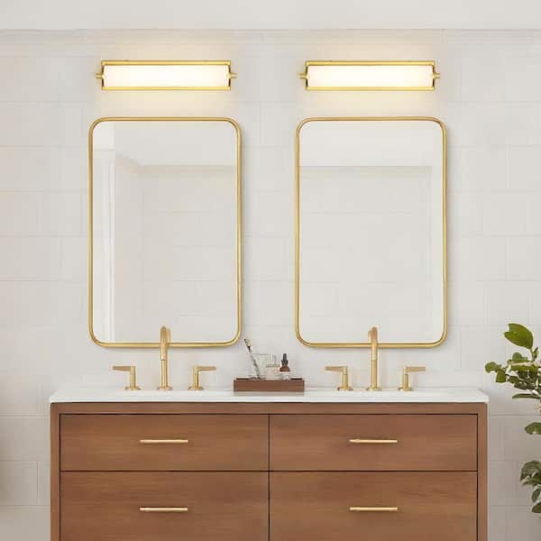その他 UMR Rennnsan Fynr Modern 1-Light 20.5 in. Brushed Gold Linear LED Wall