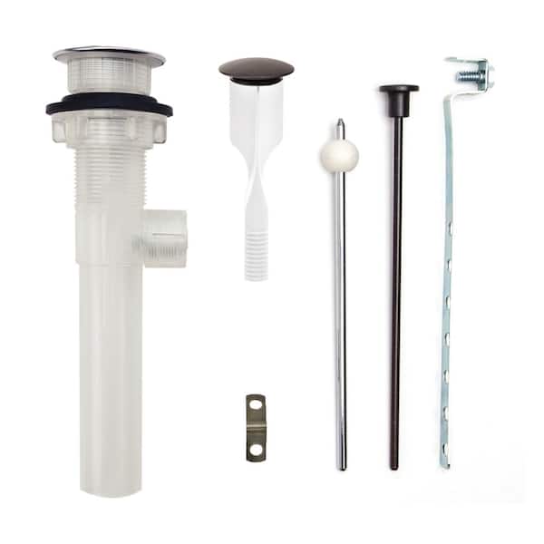 PF WaterWorks ClogFREE Never Clog Pop-Up Drain, Magnetic Stopper, Transparent ABS Body w/o Overflow, 1.6-2" Sink Hole, Oil Rub Bronze