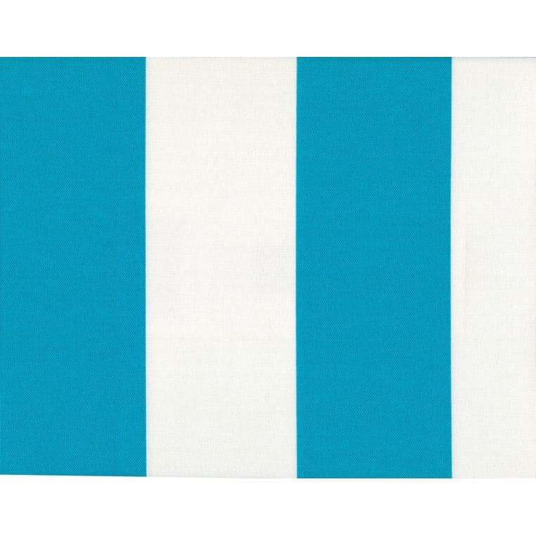 Turquoise Stripe Tufted Outdoor Wicker Seat Cushions, 19" x 19" (Set of 2)