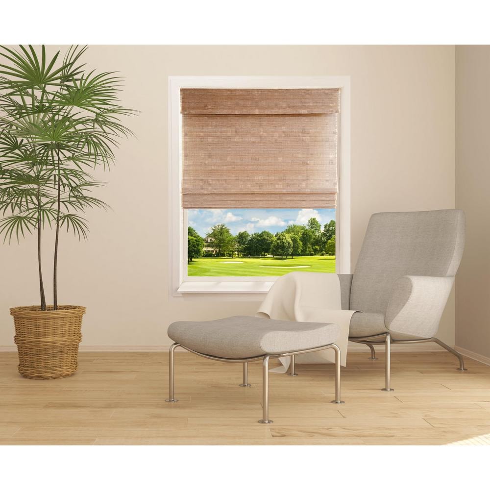 LTMATE Cordless Bamboo Roman Window Blind Sun Shade 24 in. W x 72 in. L ...