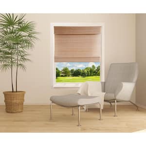 Cordless Bamboo Roman Window Blind Sun Shade 25 in. W x 72 in. L