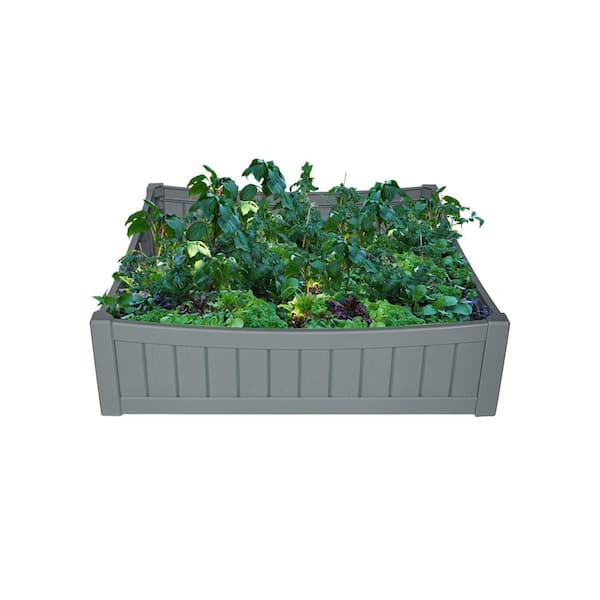 Somerset Raised Garden Bed, Innovative Planter Box for Outdoor Gardening, Wood Grain Design