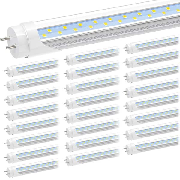 4 ft. Maximum Bulb Wattage 65-Watt T8 LED Shop Light Bulb, 3000 Lumens Super Bright Fluorescent Tube Replacement 25-Pack