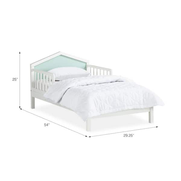 Novogratz Albie White And Mint Green A Frame Toddler Bed With Reversible Headboard Dl8071 The Home Depot