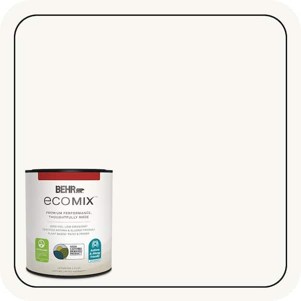 ECOMIX 1 qt. Ultra Pure White Flat Plant-Based Interior Paint & Primer