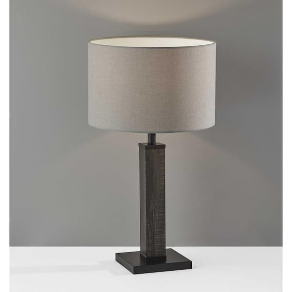 HomeRoots 27.75 in. Black Standard Light Bulb Bedside Table Lamp