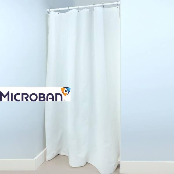 SlipX Solutions 54 in. x 78 in. Mildew Resistant Heavy Duty PEVA Stall Shower Liner with Microban in White