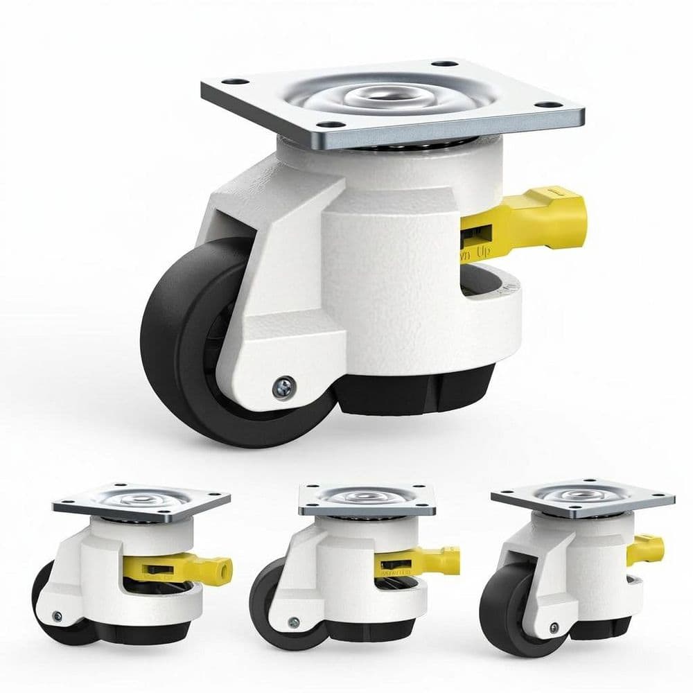 4-Pack TD60 Series Black Steel Swivel Leveling Casters with Ratchet Handle Adjustable Pads Heavy Duty 2200 lb Load price history on PriceWatchPro