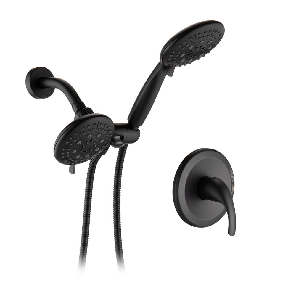 Matte Black Shower Faucet System Combo Setrainfall Head with Hand Show —  Savvy Shower